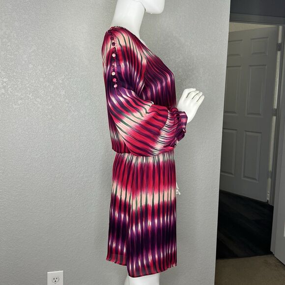 Parker Womens Sz S Dress Silk Mini Blouson Colorful * Tiny Flaw - Picture 5 of 8